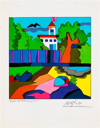 UGO NESPOLO (1941)Per gioco una dimora per giocare Fotolitografiacm...