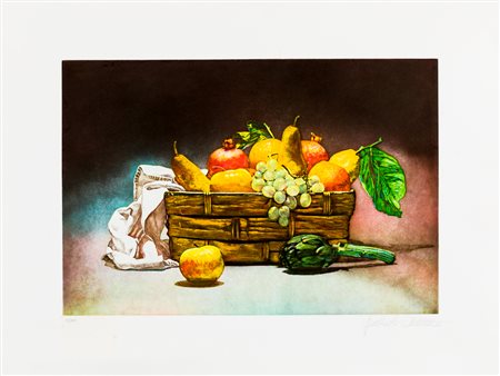 FERNANDO QUINTAVALLA (1951)Senza TitoloAcquaforteLastra cm 40x59Foglio cm...