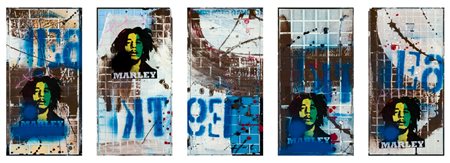 ALEX CAMINITI (1977)Senza TitoloTecnica mista su 5 campioni di mosaicocm...