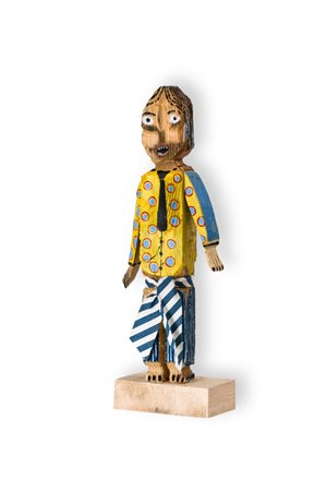 FILIPPO BIAGIOLI (1975)Ancestor Figure, 2014Scultura in legno e tecnica...