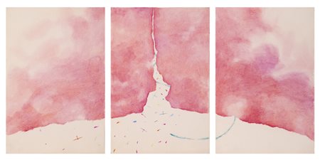 ANGELO BARONE (1957)Senza Titolo, 1981Trittico di tecniche miste su...