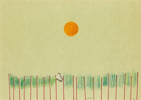 SERGIO DANGELO (1932)PaludeTecnica mista e collage su cartacm 50x70Firma e...