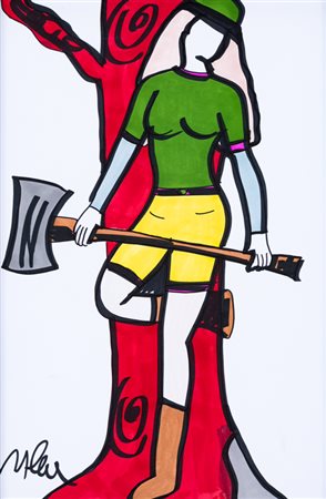 MARCO LODOLA (1955)Senza TitoloPennarelli su cartoncinocm 42x30Firma al...