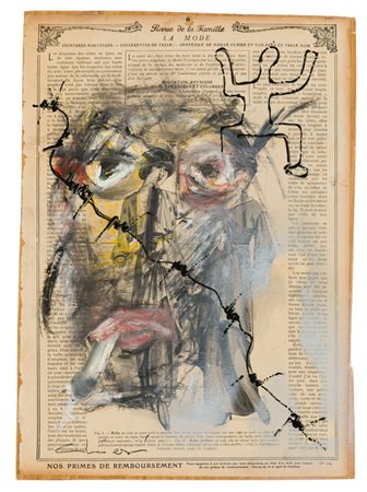 GIORGIO CHIESI (1941)Senza TitoloTecnica mista e collage su tavolacm...