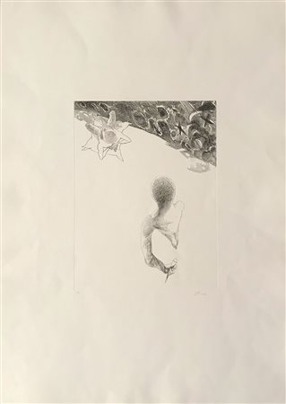 CALABRIA ENNIO Tripoli 1937 Senza titolo incisone a vernice molle 50x70 firma...