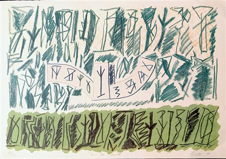 LICATA RICCARDO Torino 1929 - Venezia 2014 Con che soavità litografia su...