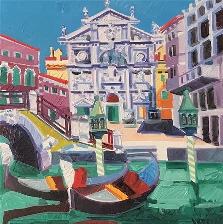 FACCINCANI ATHOS Peschiera (VR) 1951 Campo di Santa Maria Formosa olio su...