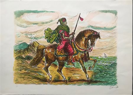 GONZAGA GIOVAN FRANCESCO Milano 1901 - Milano 2007 Berbero II litografia su...