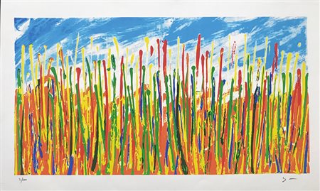 SCHIFANO MARIO Homs 1934 - Roma 1998 Campo di grano litografia su carta...