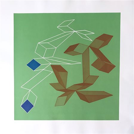 PERILLI ACHILLE Roma 1927 Wharpt, 1993 acquatinta su carta 70x70 firma e anno...