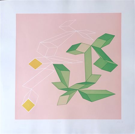 PERILLI ACHILLE Roma 1927 Wharpt, 1993 acquatinta su carta 70x70 firma e anno...