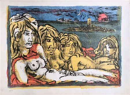 ZANCANARO TONO Padova 1906 - Padova 1985 Senza titolo litografia a colori...