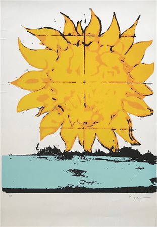 SCHIFANO MARIO Homs 1934 - Roma 1998 O' sole mio litografia su carta 100x70...