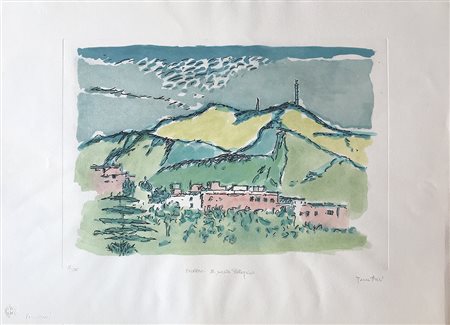 TAMBURI ORFEO Jesi 1910 - Parigi 1994 Palermo, il monte Pellegrino acquaforte...