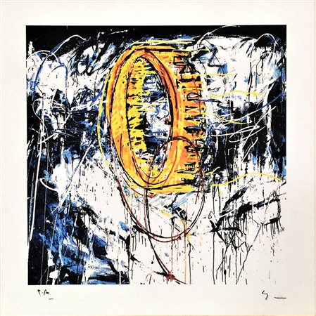 SCHIFANO MARIO Homs 1934 - Roma 1998 Satellite litografia su carta 50x50...