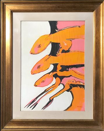 BRINDISI REMO Roma 1918 - Lido di Spina 1996 Pastorale '70 tempera su carta...