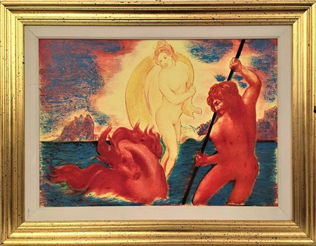 SASSU ALIGI Milano 1912 - Pollença 2000 Poseidone dona il cavallo ad Athena...