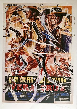 ROTELLA MIMMO Catanzaro 1918 - Milano 2006 Vera Cruz serigrafia e decollages...