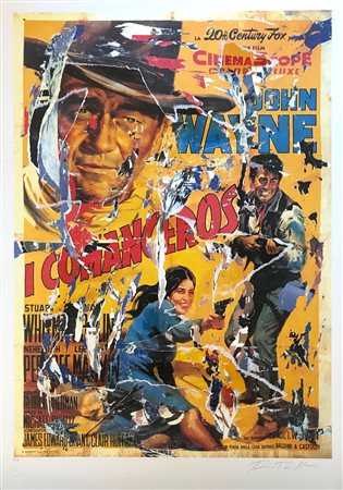 ROTELLA MIMMO Catanzaro 1918 - Milano 2006 Comanceros serigrafia e decollages...