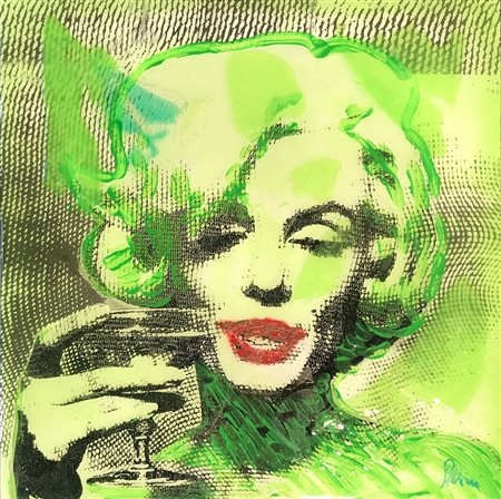 PELLINI ROLANDO Ferrara 1952 Omaggio a Marilyn Monroe tecnica mista su tela...