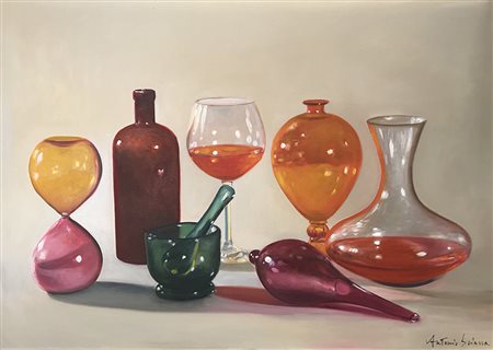 SCIACCA ANTONIO Catania 1957 Trasparenze olio su tela 70x50 Autentica...