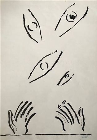 GUIDI VIRGILIO Roma 1892 - Venezia 1984 Composizione 1967 Tempera su carta...