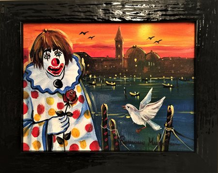 MUSSOLINI ROMANO Forlì 1927 - Roma 2006 La colomba olio su tela 40x30 Firma...