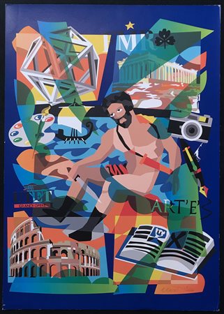 NESPOLO UGO Mosso 1941 Senza titolo multiplo su cartoncino 50x70 firma in...