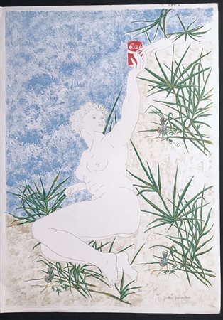 PADOVAN MARIO Trieste 1927 Senza titolo litografia su colori 70x50 Firma in...