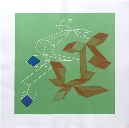 PERILLI ACHILLE Roma 1927 Wharpt, 1993 acquatinta su carta 70x70 firma e anno...