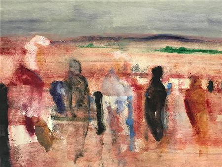 MAGAZZINI SALVATORE Souck olio su tavola 50x70 firma in basso a destra, firma...