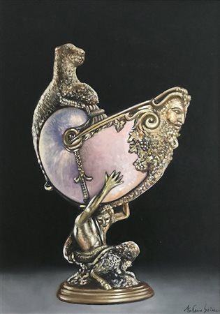 SCIACCA ANTONIO Catania 1957 Nautilus cup olio su tela 60x50 Autentica e...