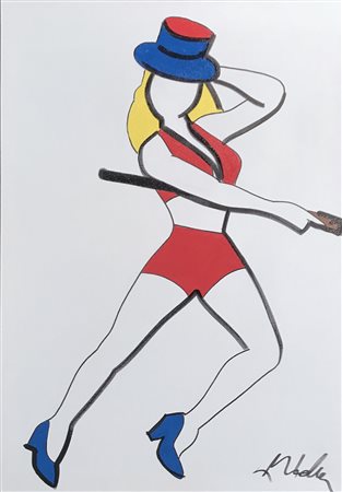 LODOLA MARCO Dorno (PV) 1955 Pin-Up smalti su tela 100x70 Firma in basso a...