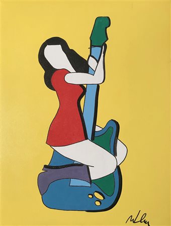 LODOLA MARCO Dorno (PV) 1955 Music smalti su tela 80x60 Firma in basso a...