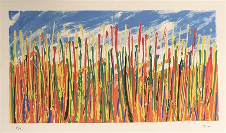 SCHIFANO MARIO Homs 1934 - Roma 1998 Campo di grano litografia su carta...