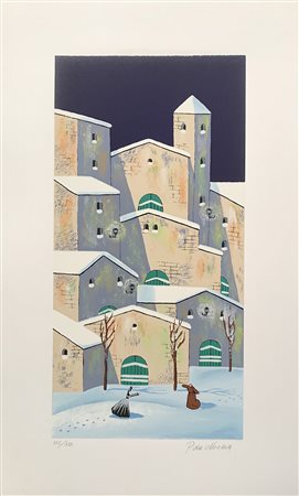 DA NORCIA PAOLO Ceraglio 1953 Incontro serigrafia su carta 70x40 firma in...