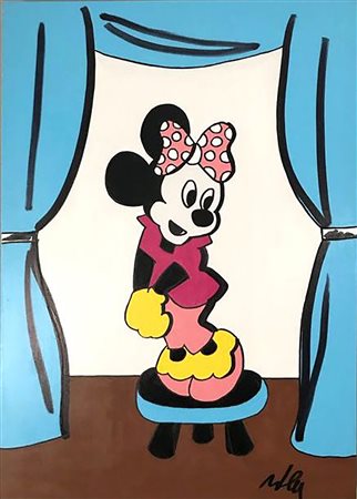 LODOLA MARCO Minnie smalti su tela 60x40 Firma in basso a destra Autentica...