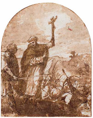 SCUOLA ITALIANA DEL XVIII SECOLO SCENA BIBLICA china acquerellata su carta,...