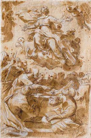 SCUOLA ITALIANA DEL XVIII SECOLO SCENA BIBLICA china acquerellata su carta,...