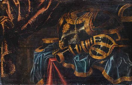 MADELEINE BOULOGNE (ATTRIBUITO) Parigi 1646 – 1710 NATURA MORTA CON ARMATURA...