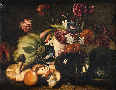 ABRAHAM BRUEGHEL (ATTRIBUITO) Anversa 1631 – Napoli 1690 NATURA MORTA CON...