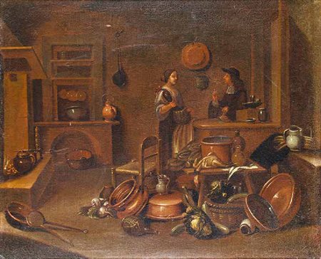 GIOVANNI DOMENICO VALENTINO (ATTRIBUITO) Roma 1630 – Imola 1708 INTERNO DI...