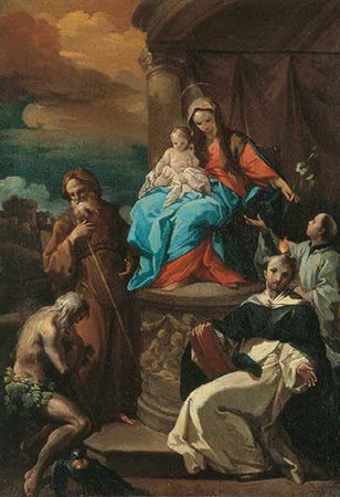 CORRADO GIAQUINTO Molfetta 1703 – Napoli 1766 MADONNA CON BAMBINO E SANTI...