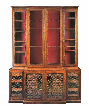 MOBILE A DUE CORPI INGHILTERRA, XIX SECOLO impiallacciato in palissandro,...