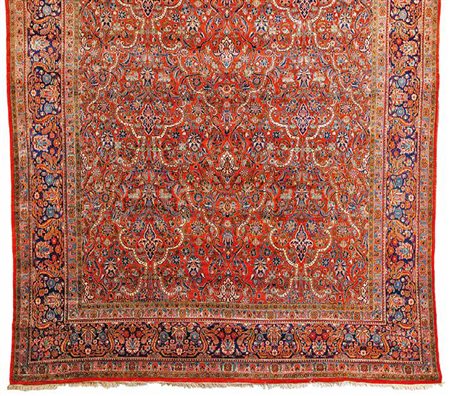 TAPPETO KASHAN PERSIA, FINE XIX SECOLO decorato a tutto campo da un motivo...