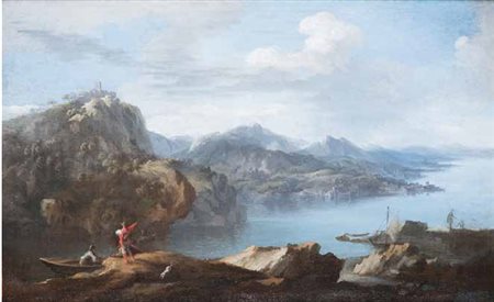 PANDOLFO RESCHI Danzica 1643 – Firenze 1699 PAESAGGIO olio su tela applicata...