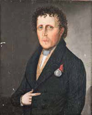 SCUOLA TEDESCA DEL XIX SECOLO RITRATTO VIRILE olio su tela, cm 28x24