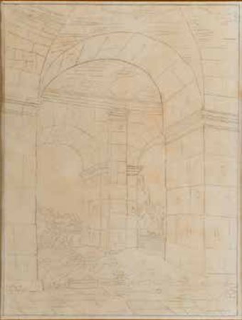 SCUOLA NEOCLASSICA A) ARCHITETTURA matita su carta, cm 27,5x21. B)...