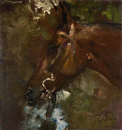 GUIDO TALLONE Bergamo 1894 – Alpignano 1967 CAVALLO olio su tela, cm 84,5x89....