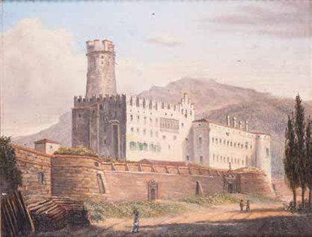 SCUOLA AUSTRIACA DEL XIX SECOLO CASTELLO AUSTRIACO olio su tela, cm 21x26,5